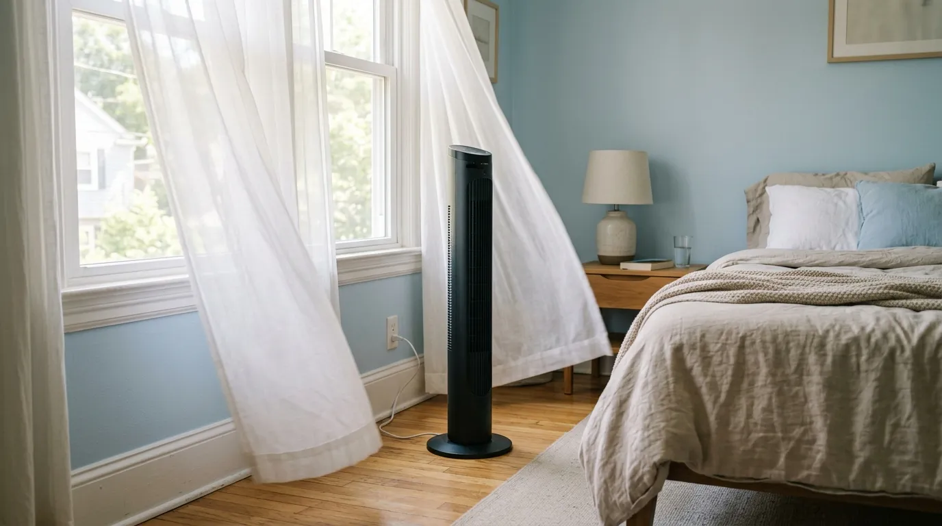 Tower Fans — in a home